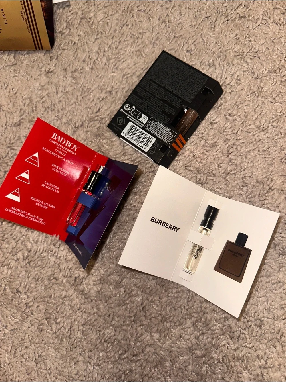 Burberry Hero and others Intense Sample Card - Brown & White